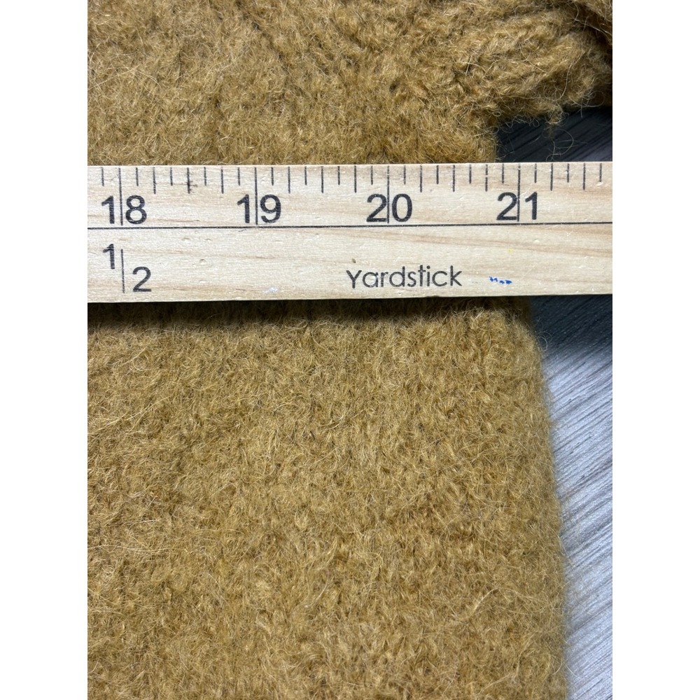 Everlane Superfuzz Alpaca Crewneck Sweater Mustard Gold Balloon Sleeve Womens S - Picture 10 of 13